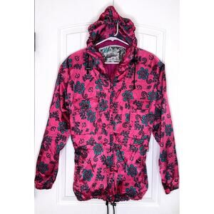 NILS Womens Belted Ski Jacket/Coat SZ 6 Full‎ Zip Multi Color Snowboard Skiwear